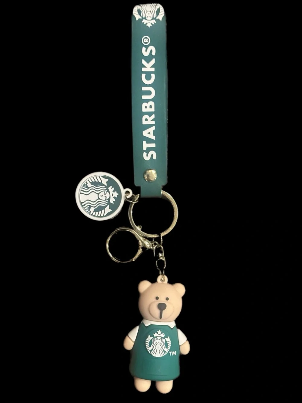 Starbucks 3D Bear Keychain Wristlet New